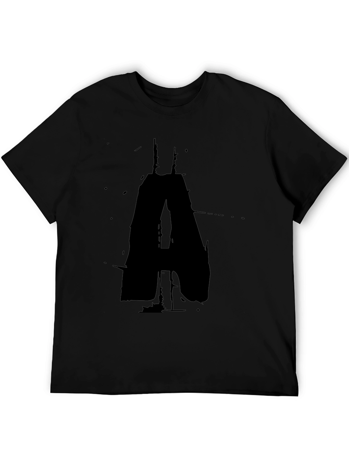 Abstract A Graphic Tee - Black Casual T-Shirt