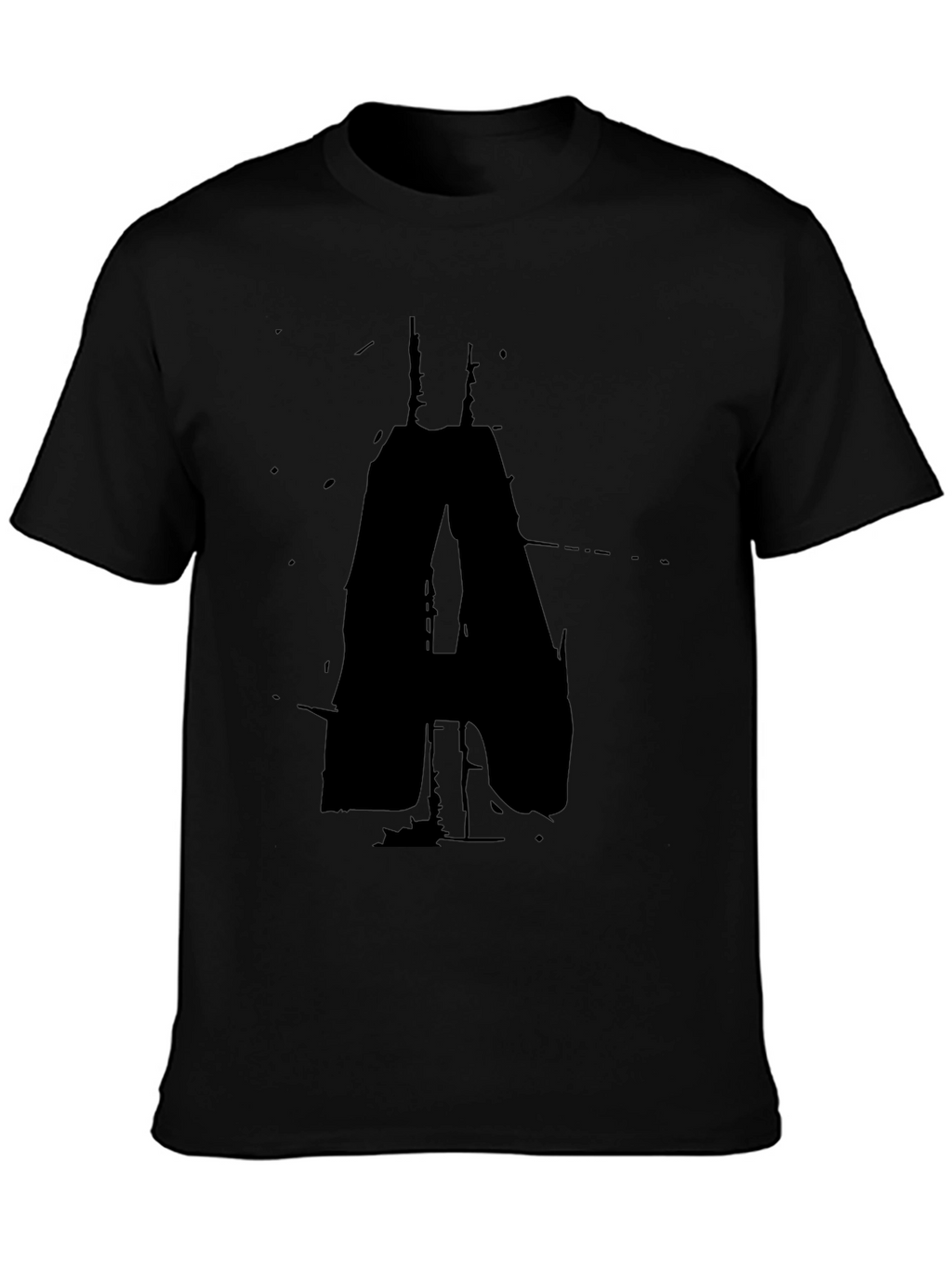 Abstract A Graphic Tee - Black Casual T-Shirt
