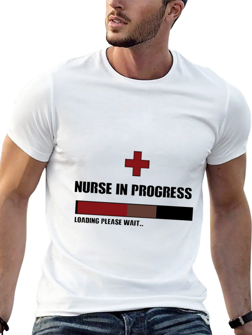 Nurse in Progress Black Graphic T-Shirt