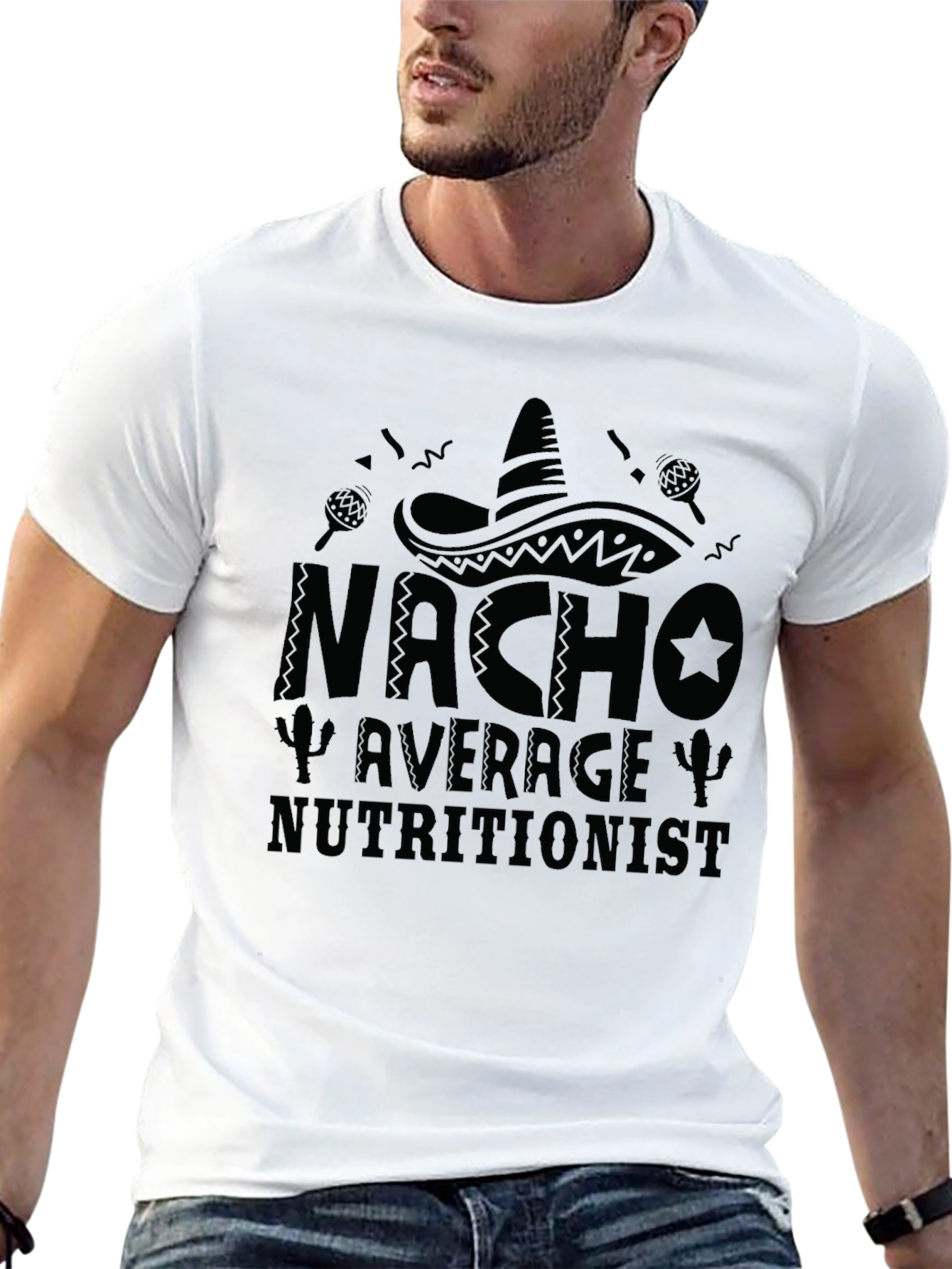 Nacho Average Nutritionist Black Graphic Tee