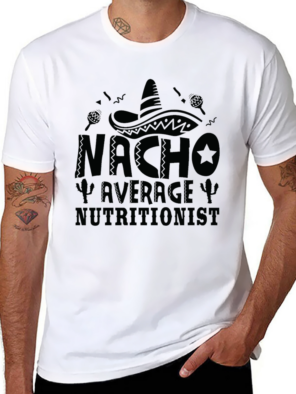 Nacho Average Nutritionist Black Graphic Tee