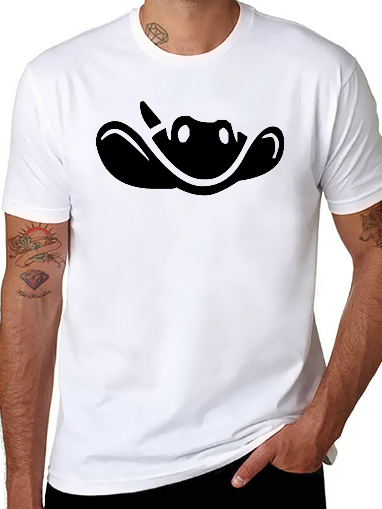 Mens Black Cowboy Silhouette Graphic T-Shirt