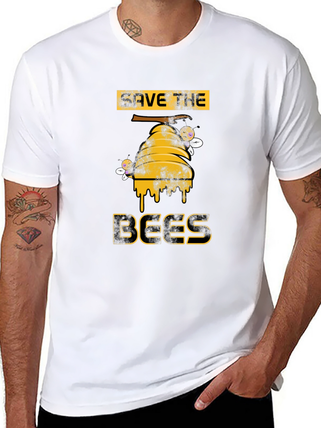 Save the Bees Graphic T-Shirt - Black