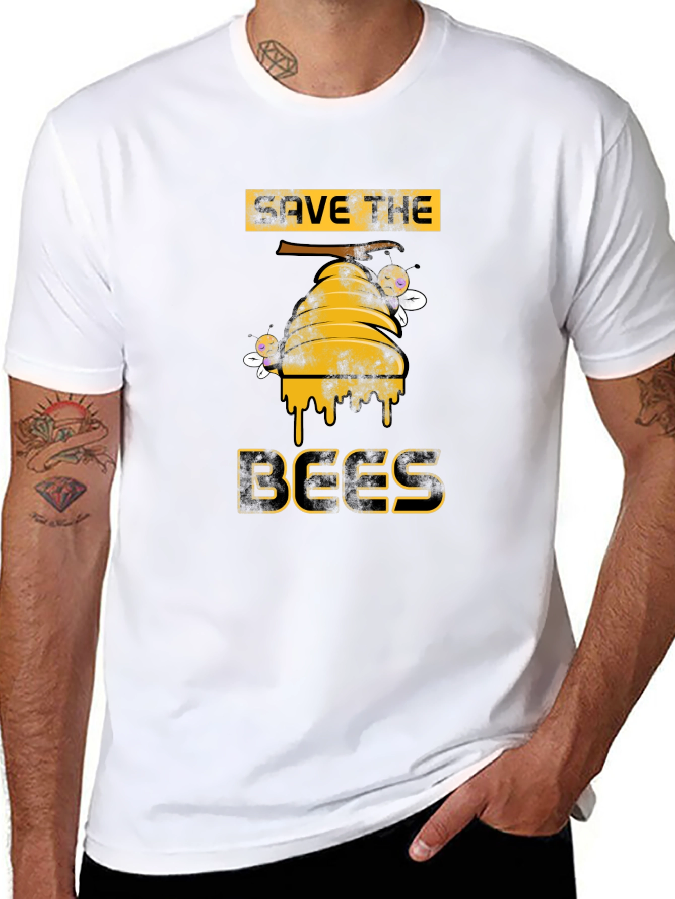 Save the Bees Graphic T-Shirt - Black