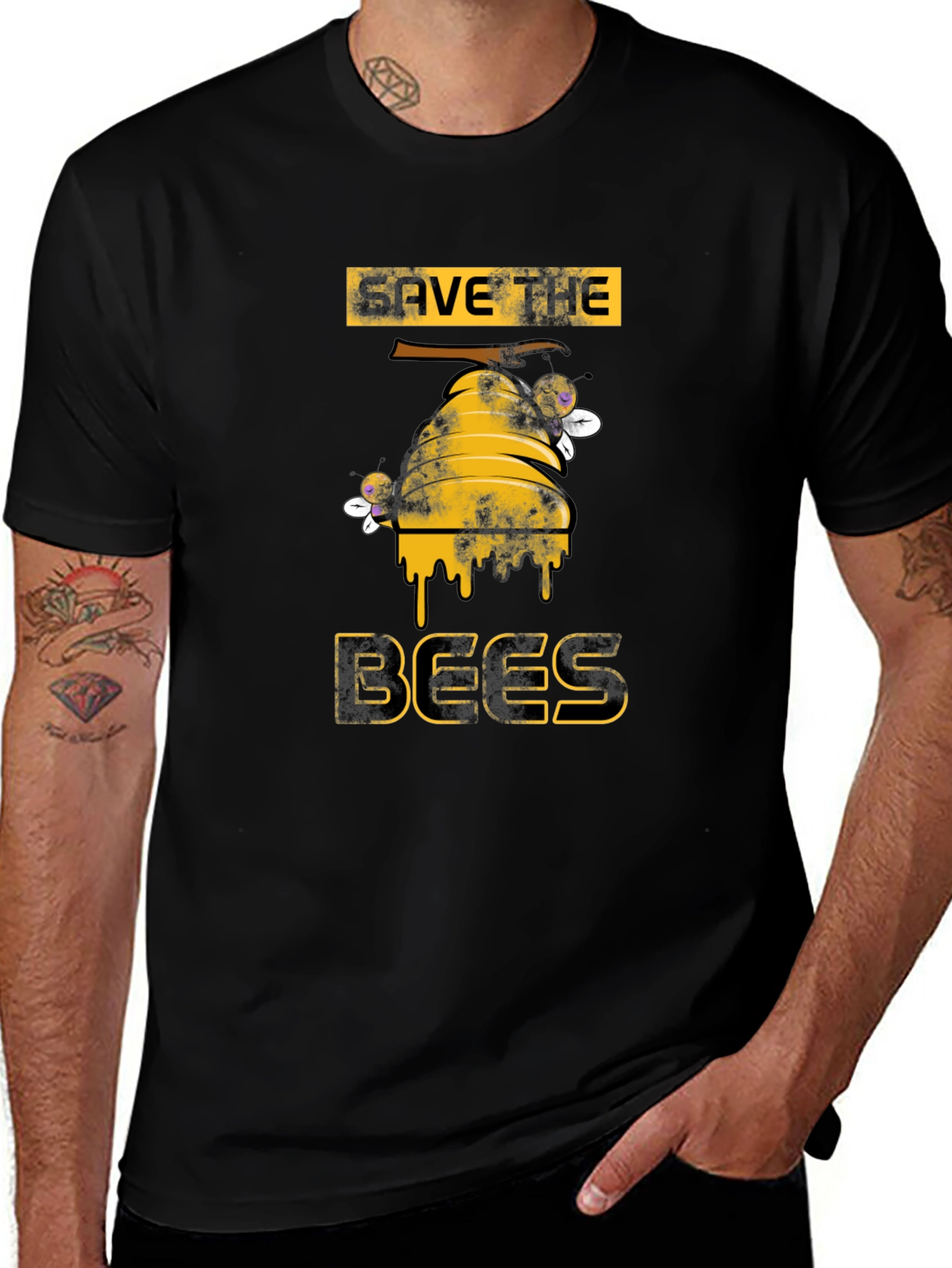 Save the Bees Graphic T-Shirt - Black