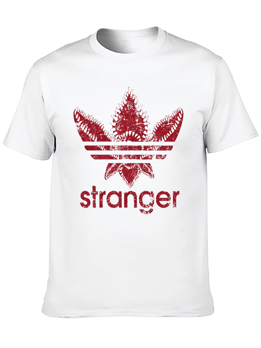 Stranger Trefoil T-Shirt - Dark Red Design