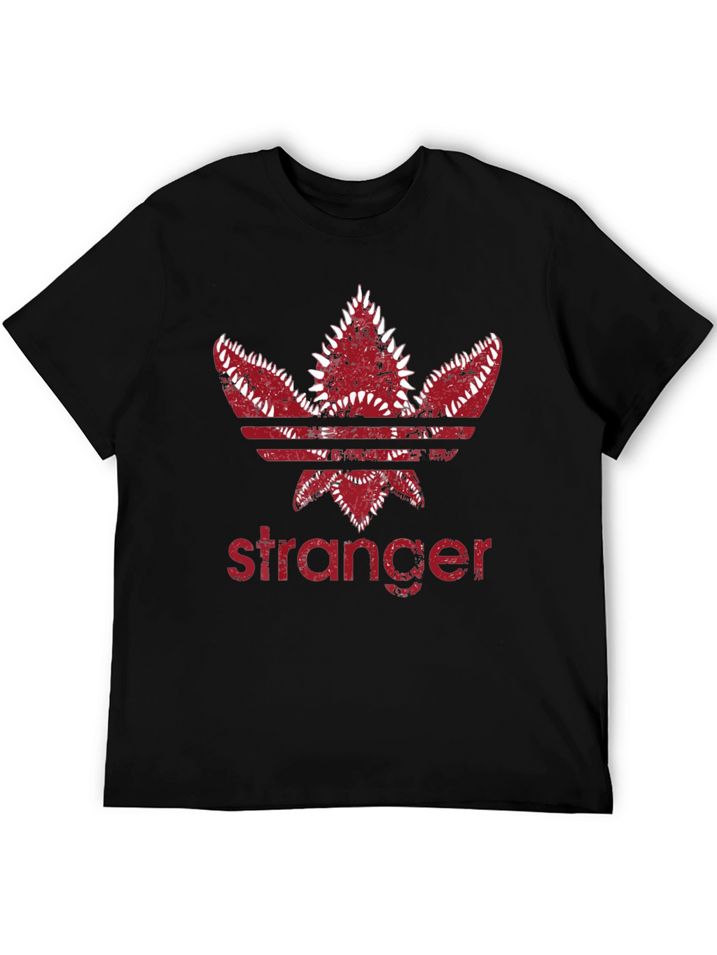 Stranger Trefoil T-Shirt - Dark Red Design