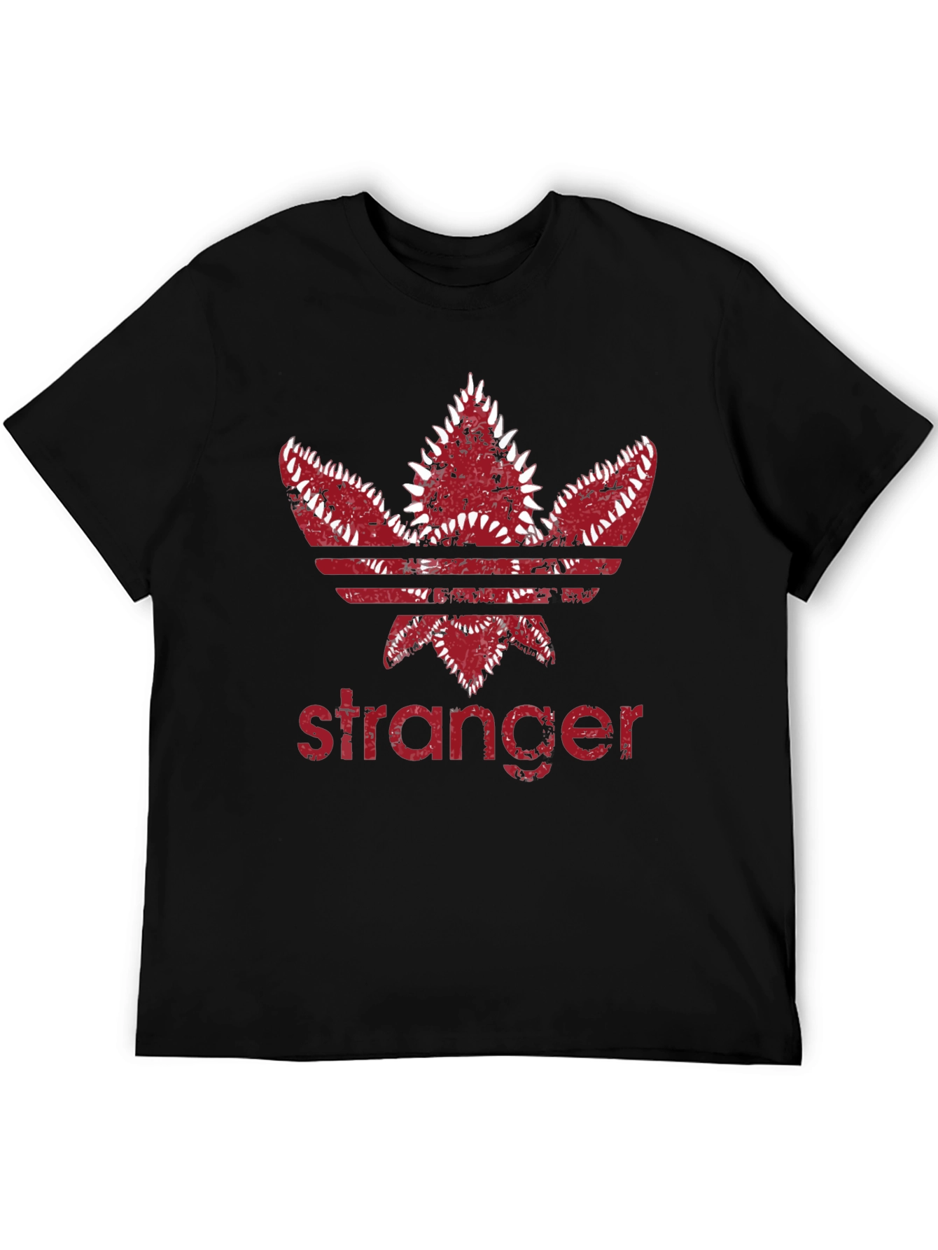 Stranger Trefoil T-Shirt - Dark Red Design