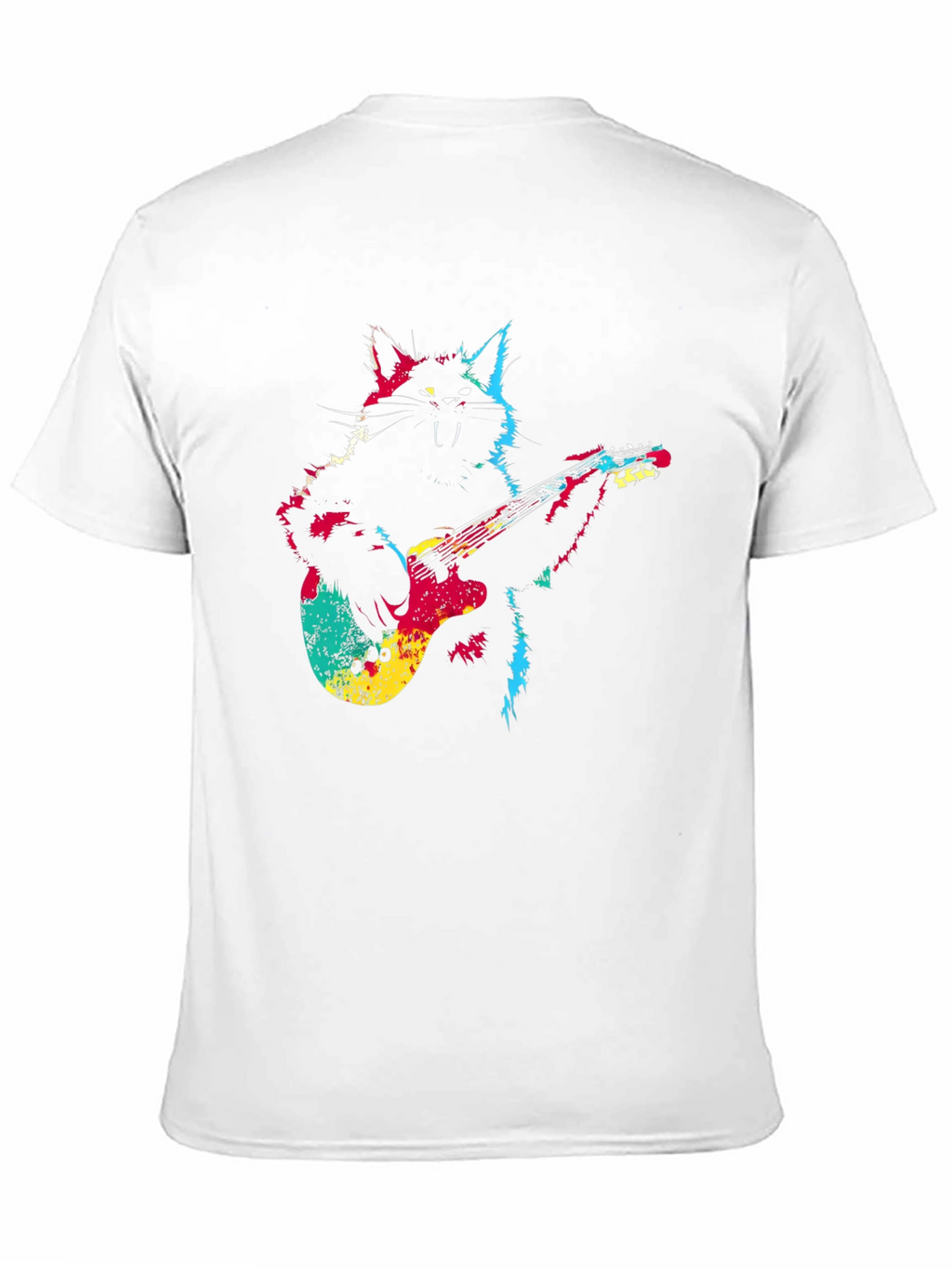 Rock Cat Guitar T-Shirt - Cool Graphic Tee