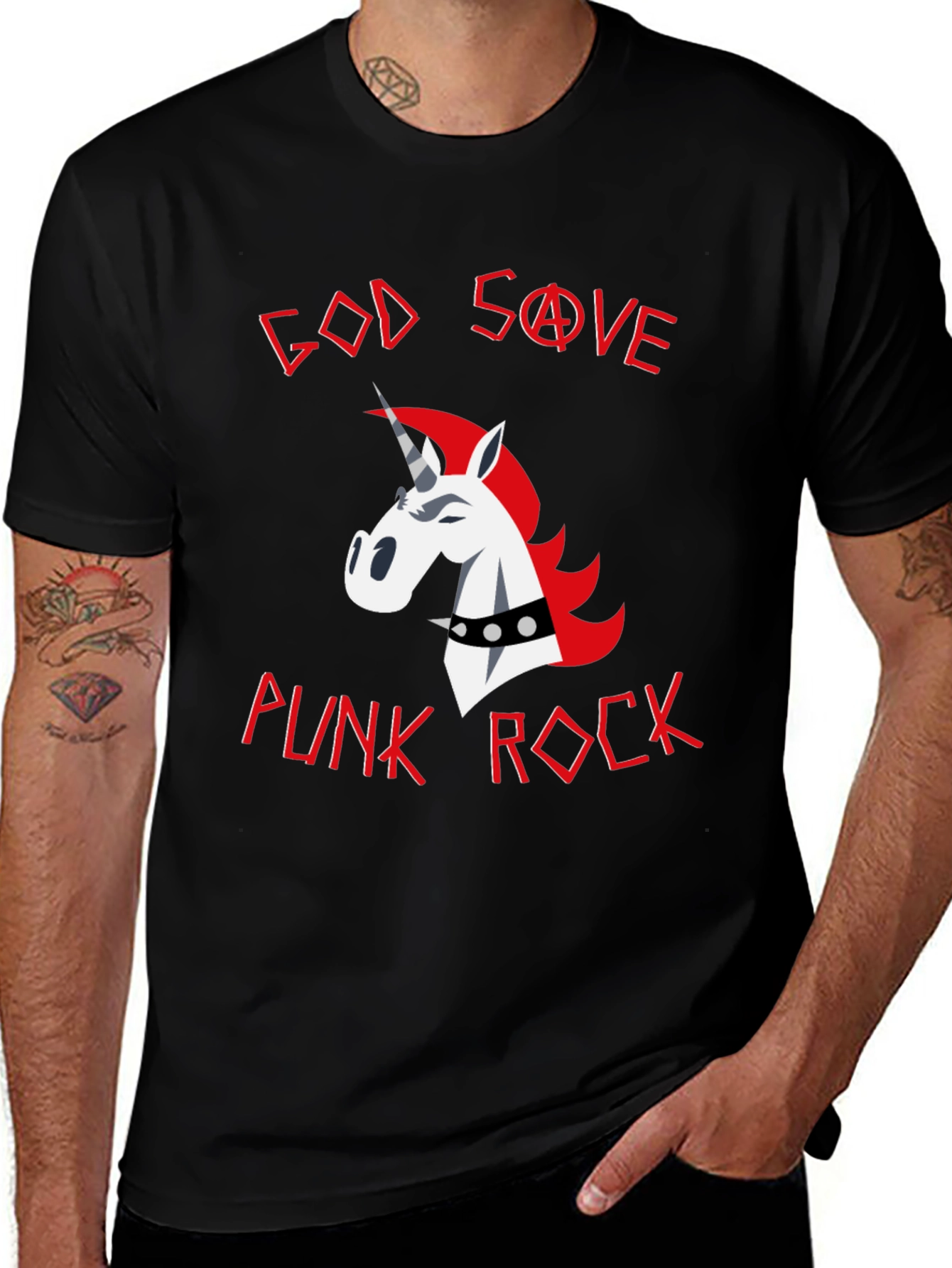God Save Punk Rock Unicorn Graphic Tee