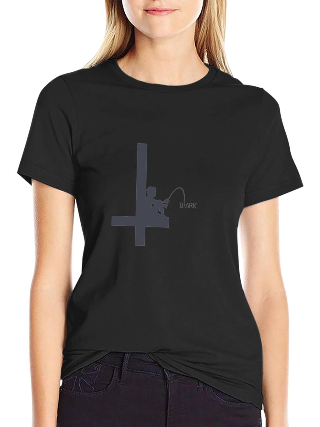 Mens Black Graphic Tee - Fisherman BArk Design