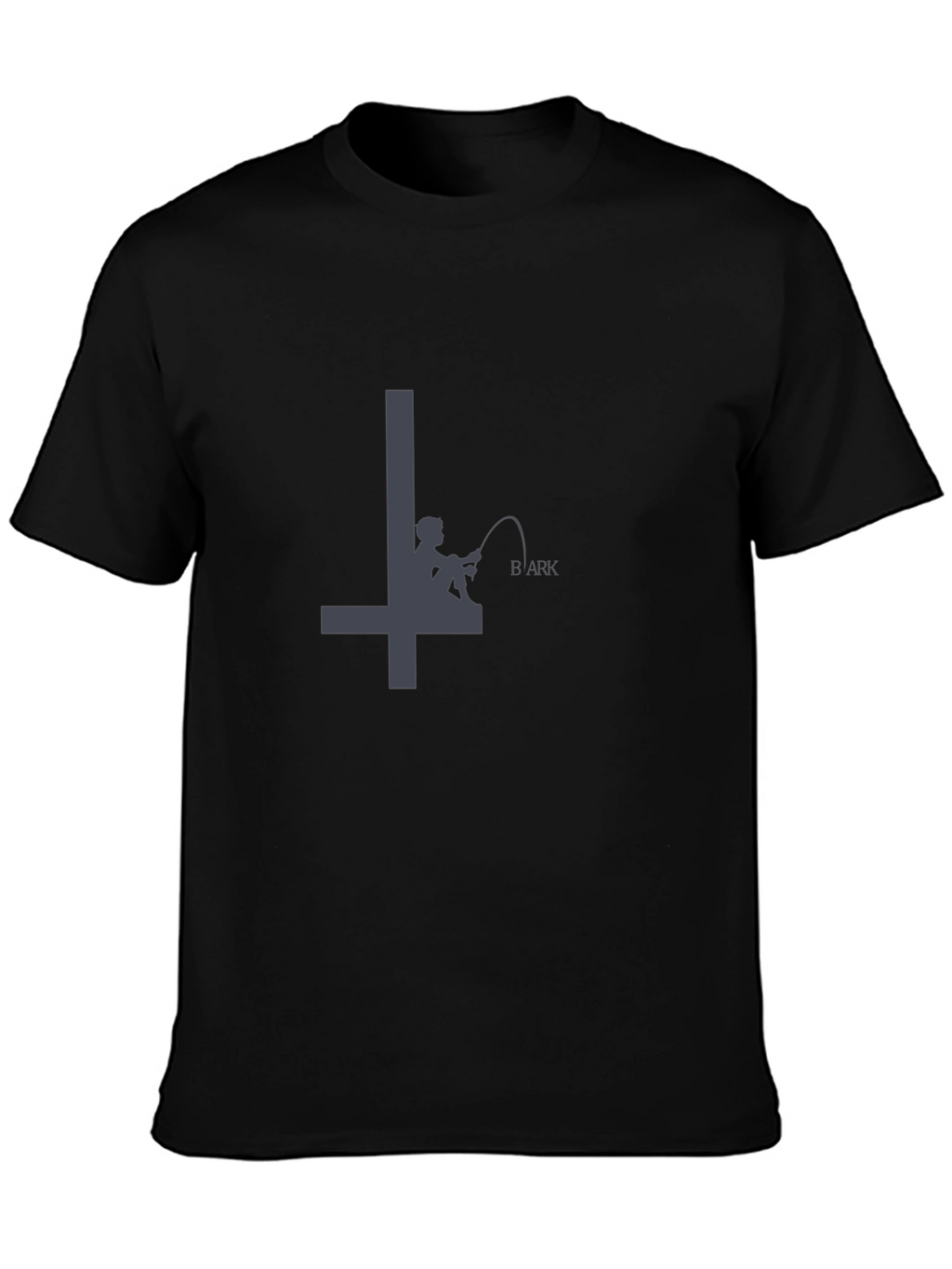 Mens Black Graphic Tee - Fisherman BArk Design
