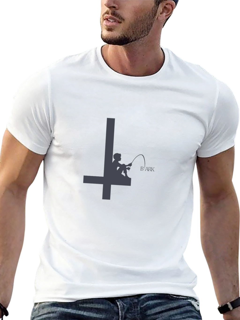 Mens Black Graphic Tee - Fisherman BArk Design