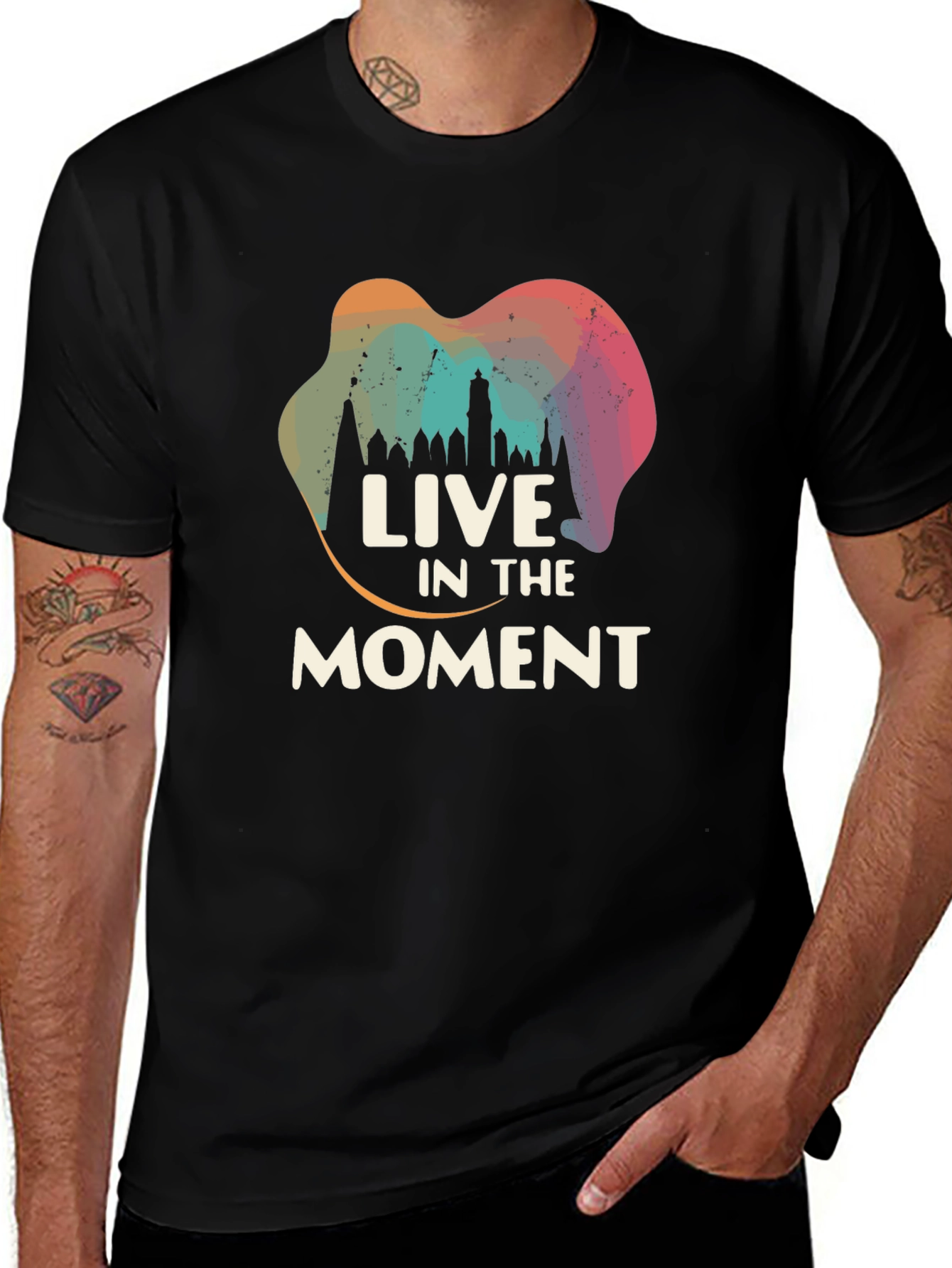 Live in the Moment Graphic Tee - Black