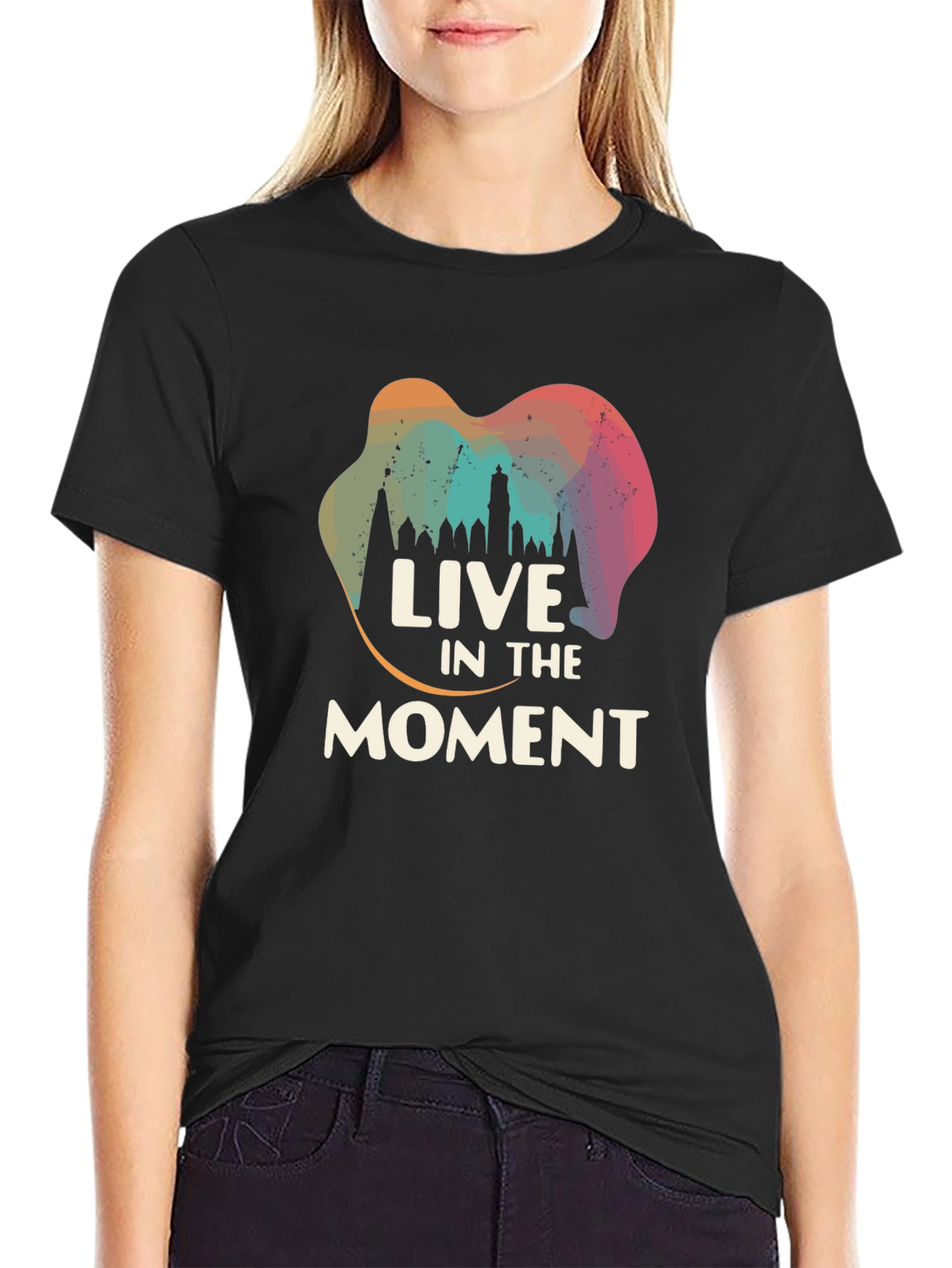 Live in the Moment Graphic Tee - Black