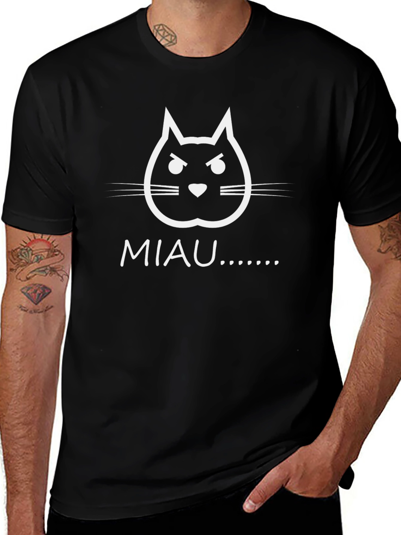 Angry Cat Face MIAU T-Shirt
