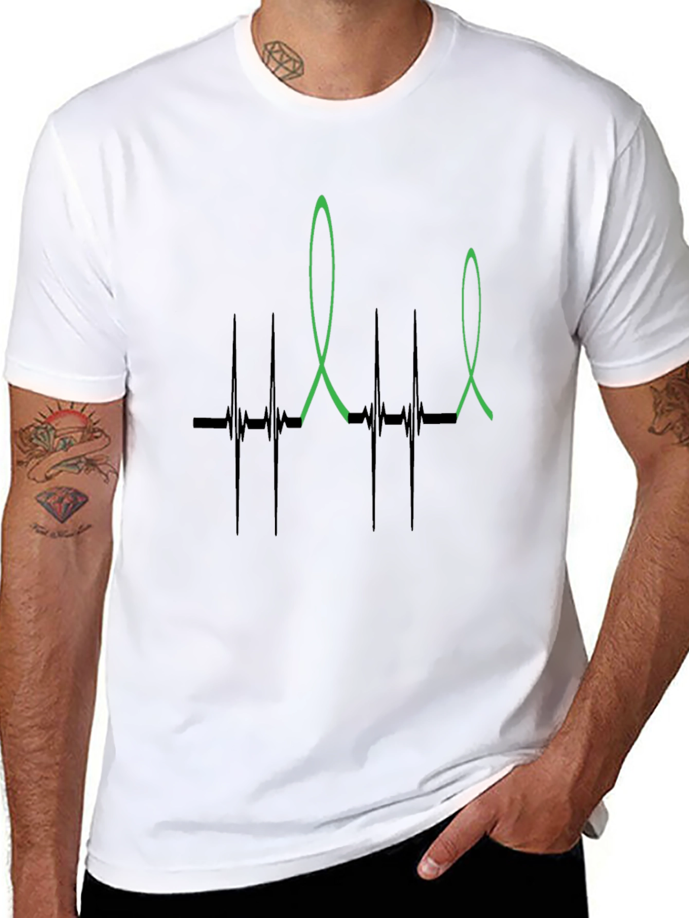 Heartbeat Ribbon Graphic T-Shirt