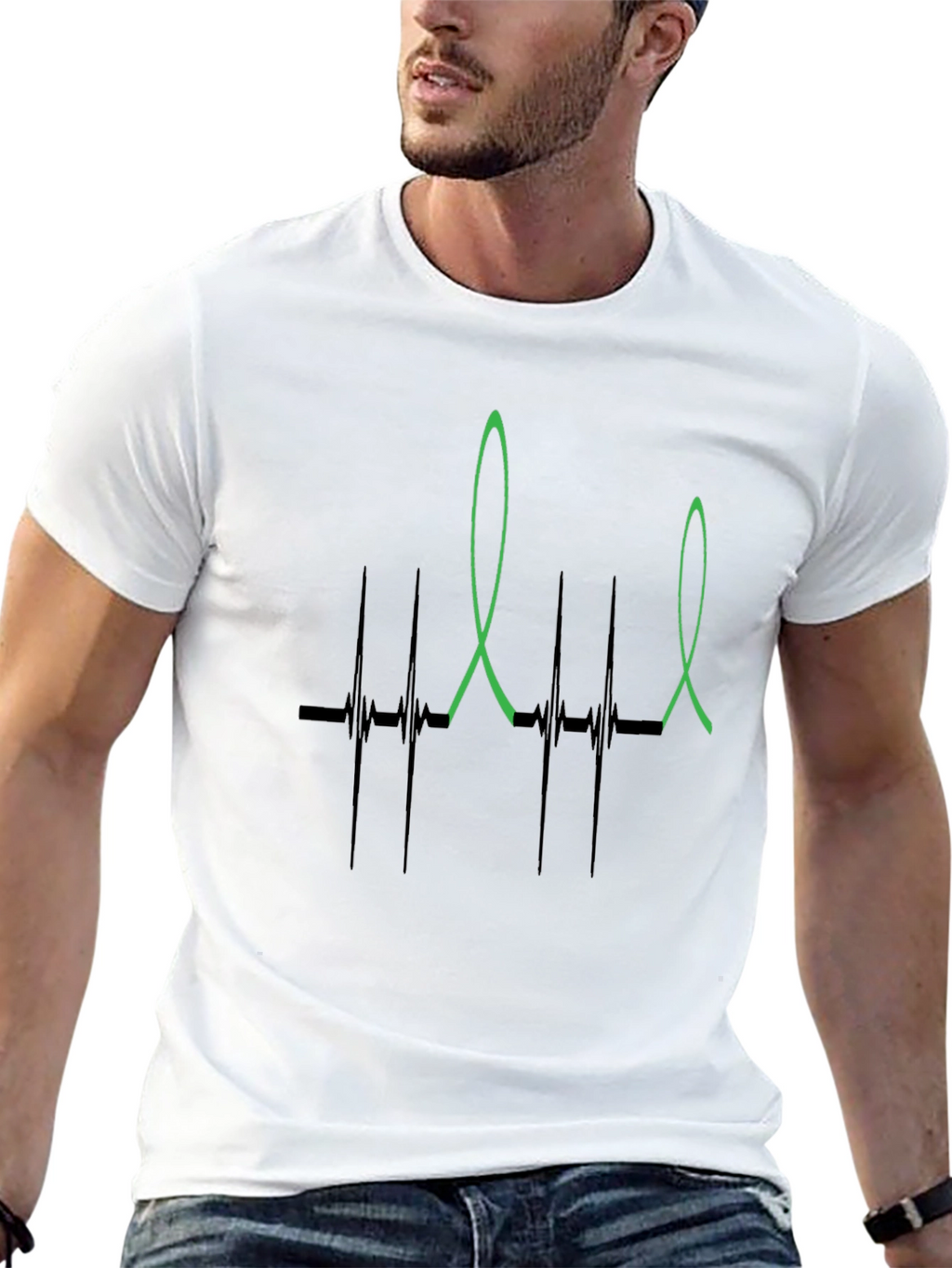 Heartbeat Ribbon Graphic T-Shirt