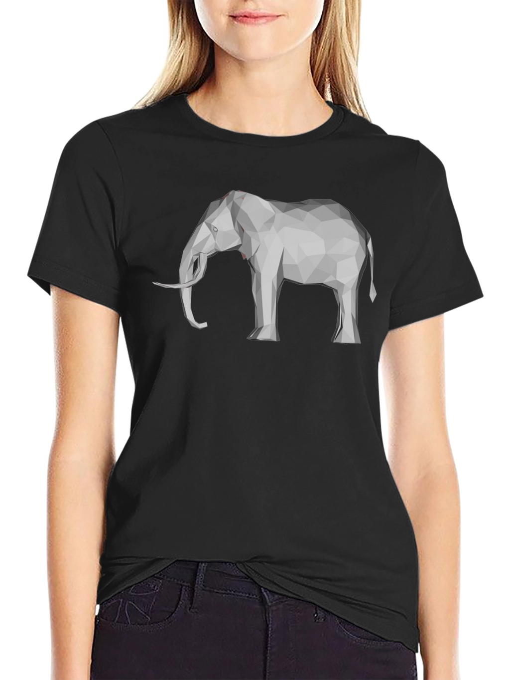 Geometric Elephant Graphic Tee - Modern Mens T-Shirt