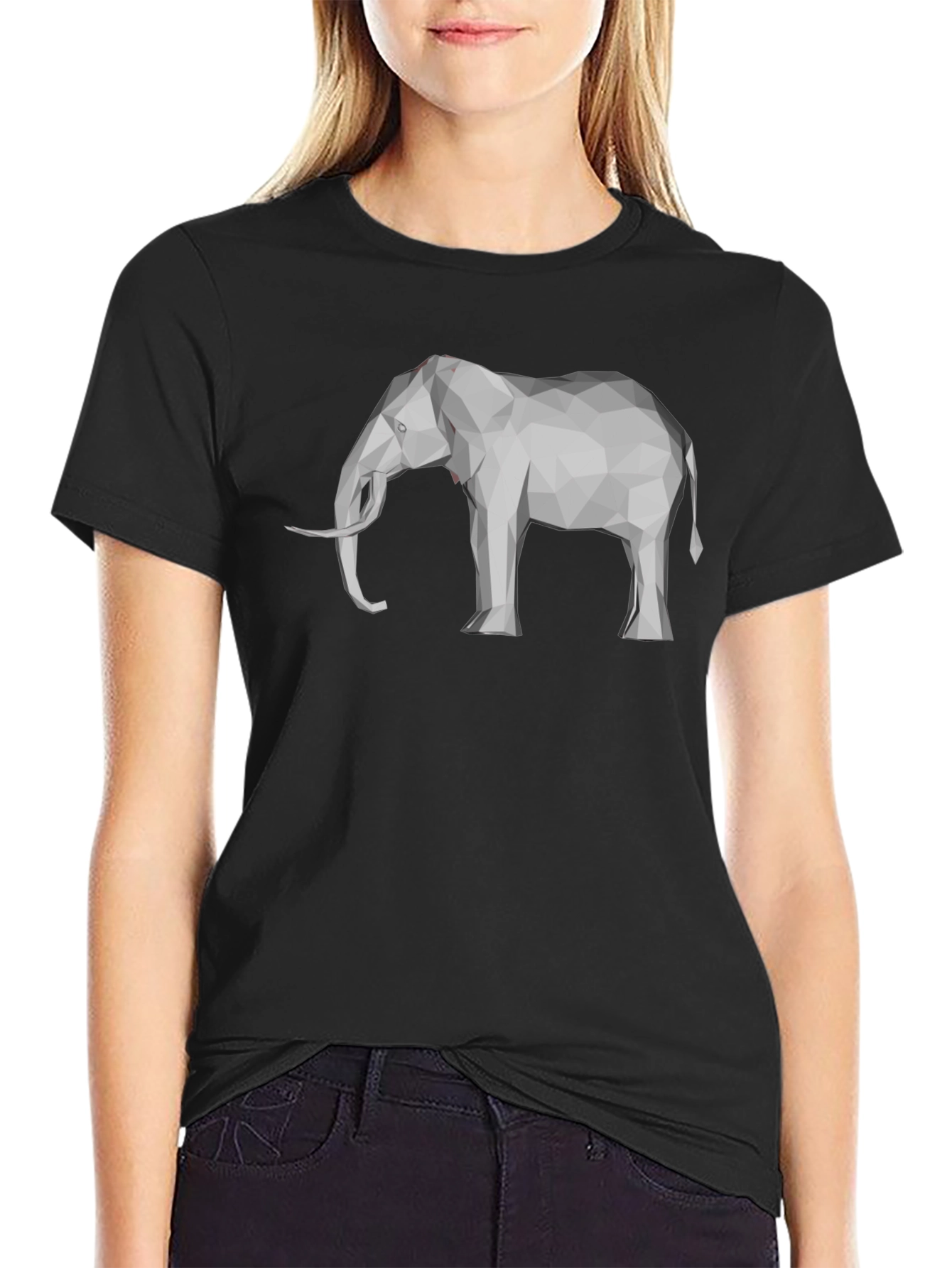 Geometric Elephant Graphic Tee - Modern Mens T-Shirt