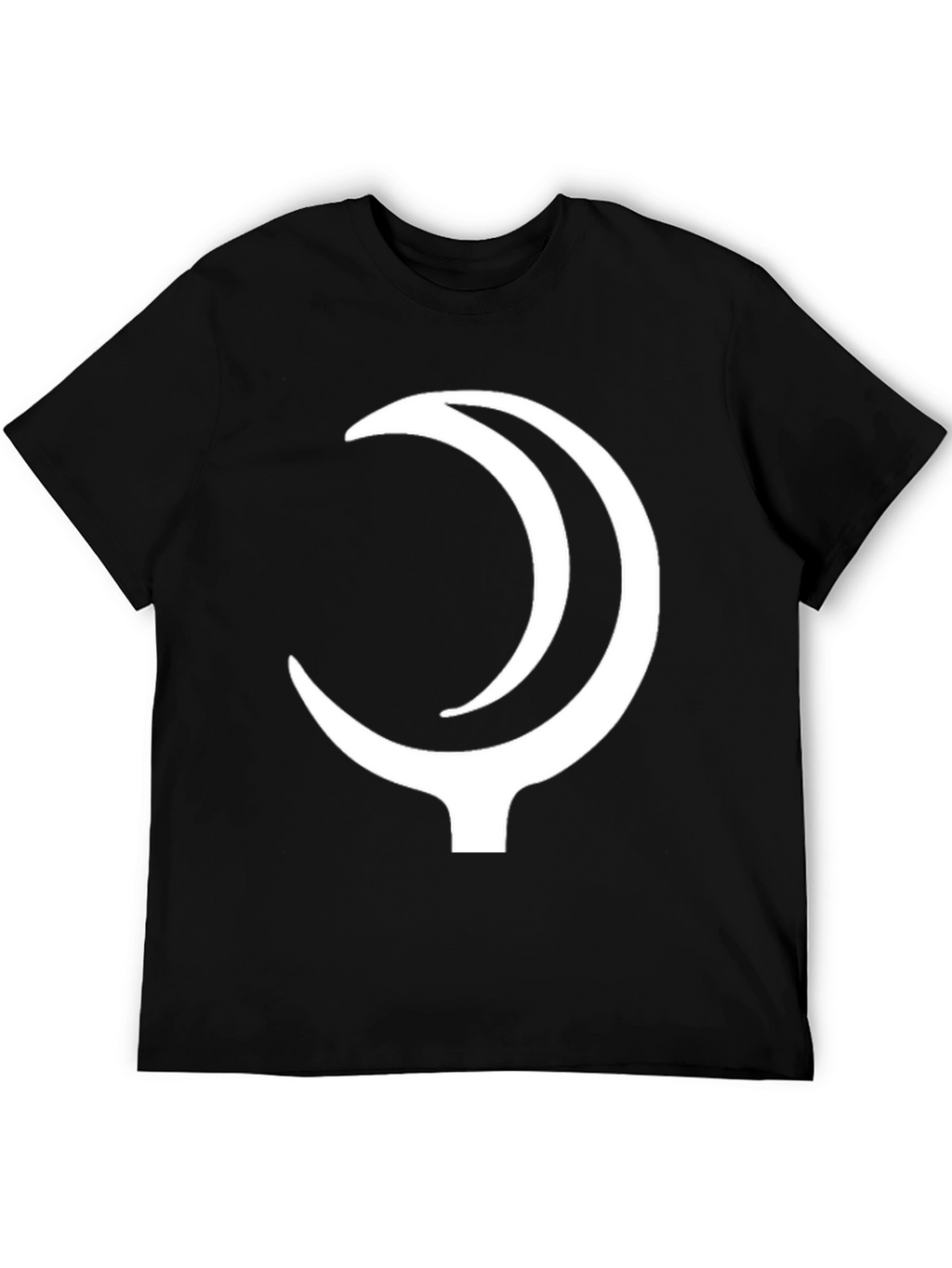 Black T-Shirt with Crescent Moon Design