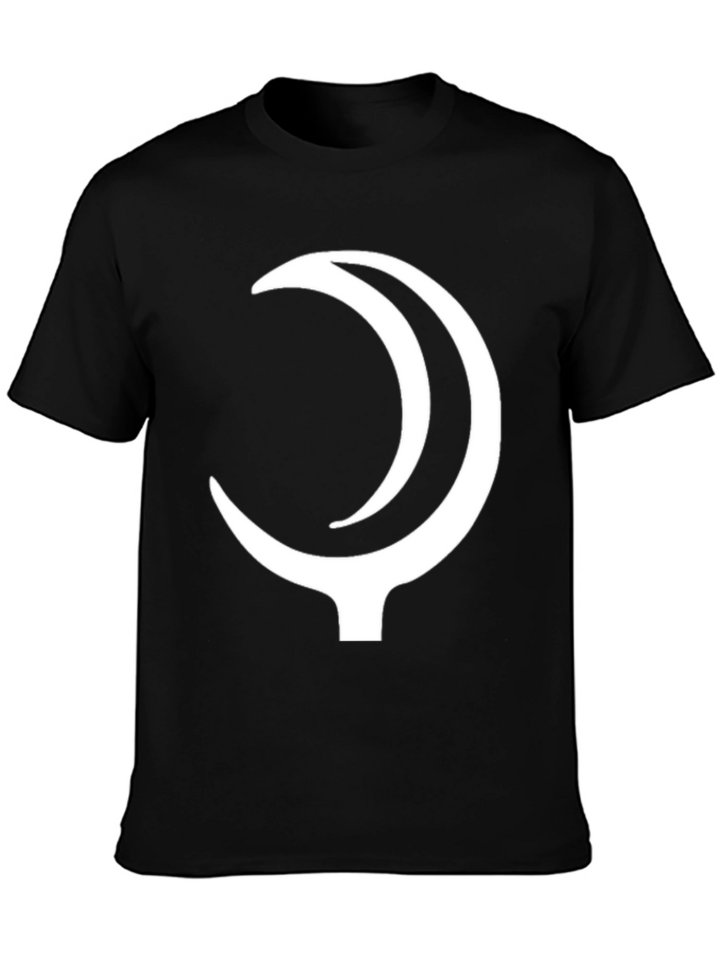 Black T-Shirt with Crescent Moon Design