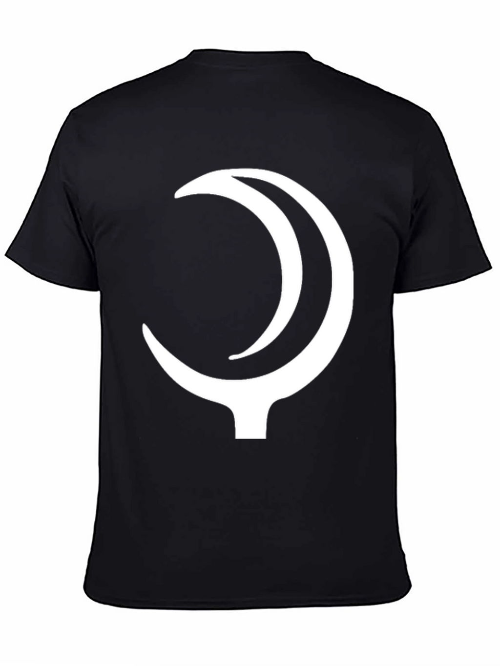 Black T-Shirt with Crescent Moon Design
