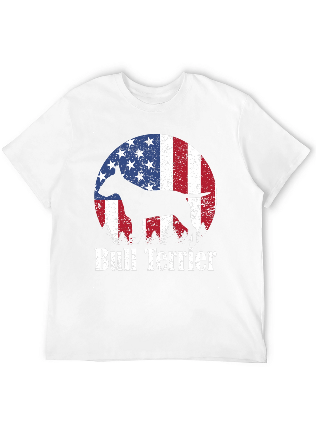 Bull Terrier American Flag Mens T-Shirt