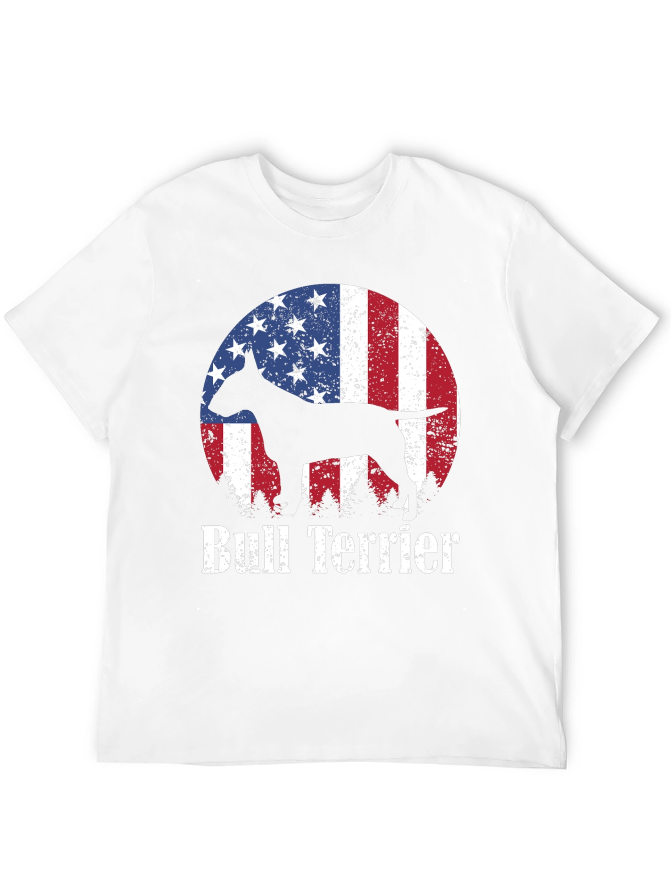 Bull Terrier American Flag Mens T-Shirt