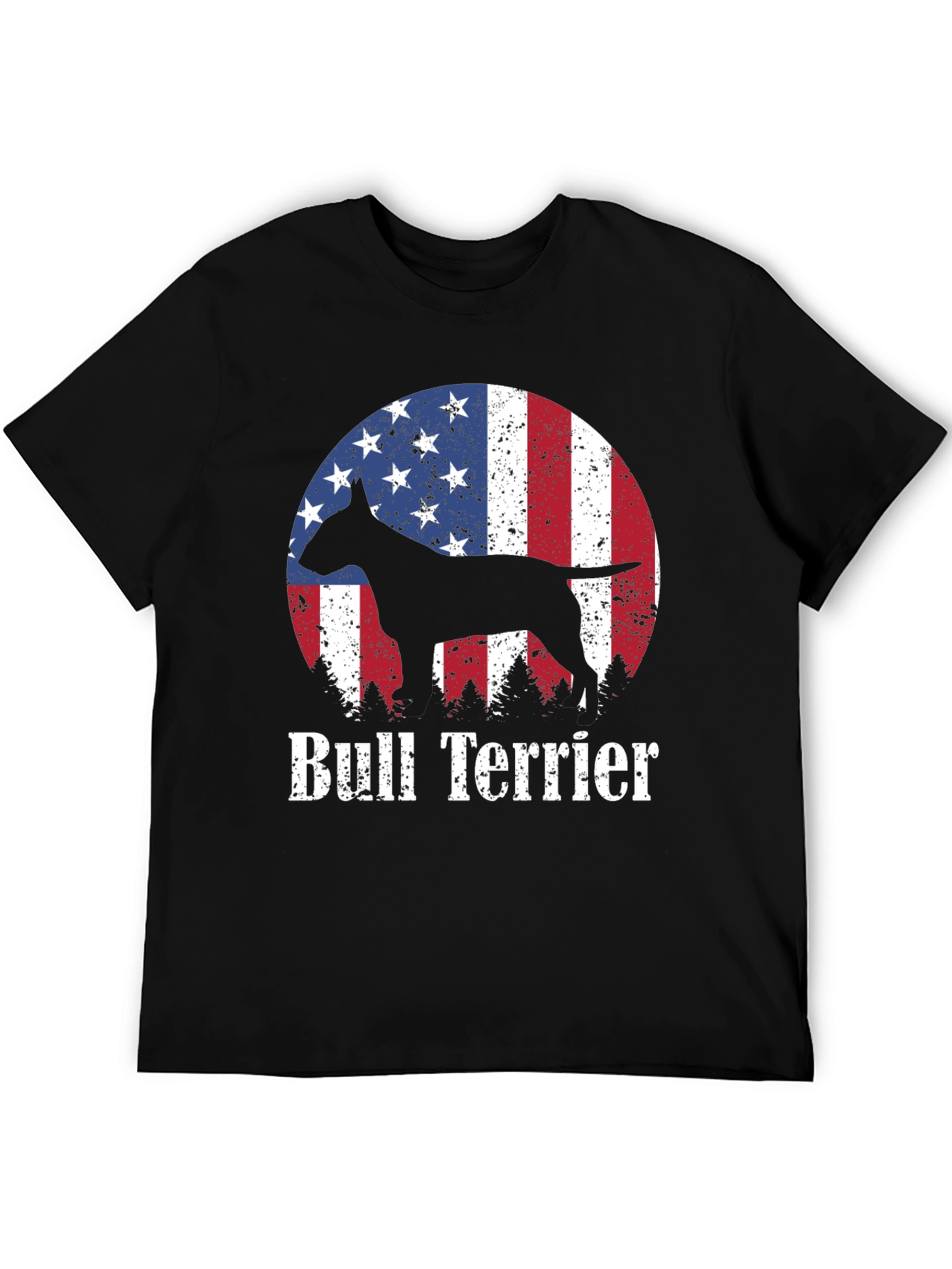 Bull Terrier American Flag Mens T-Shirt