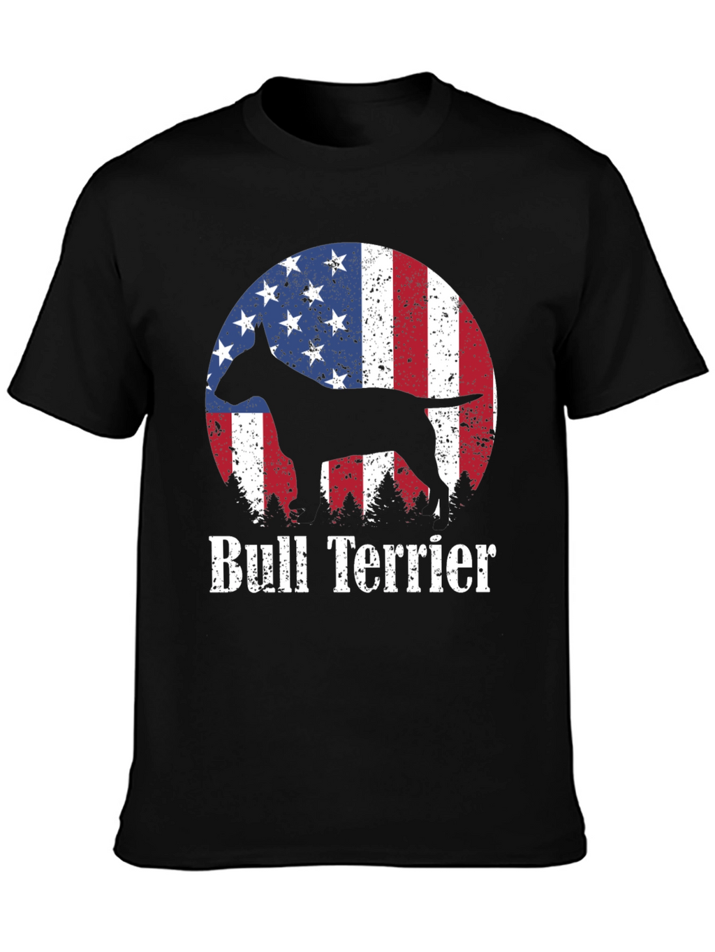 Bull Terrier American Flag Mens T-Shirt