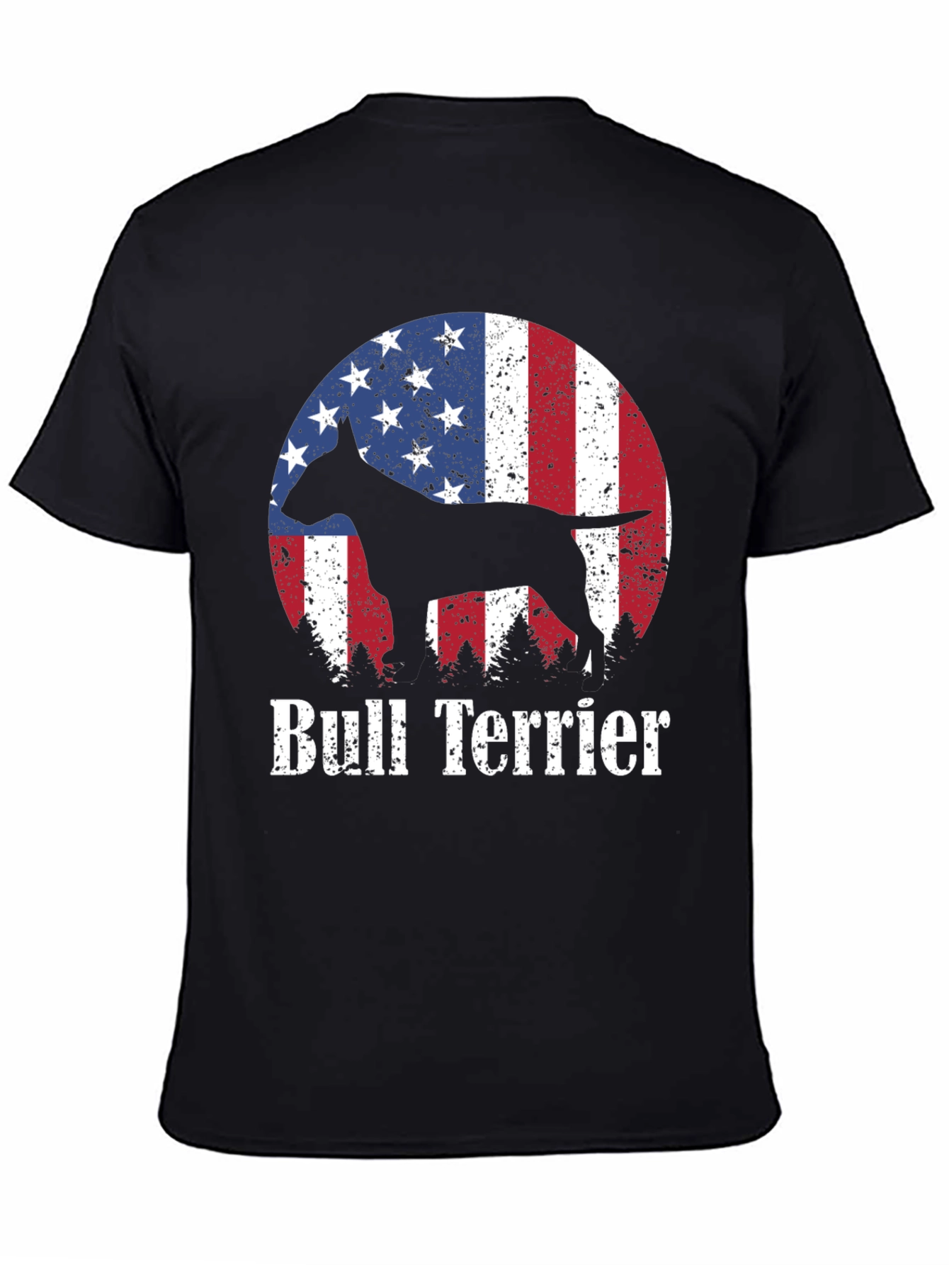 Bull Terrier American Flag Mens T-Shirt