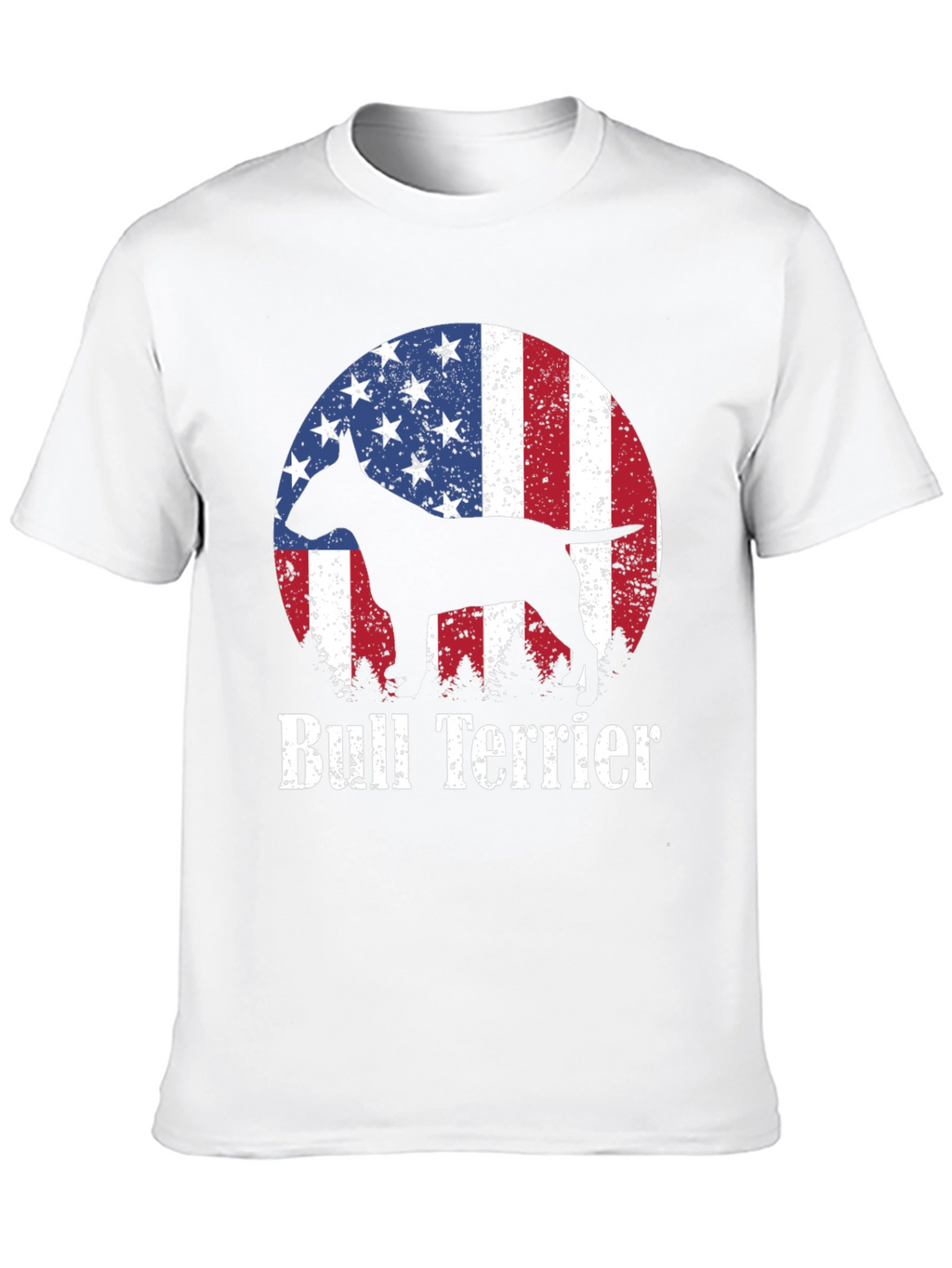 Bull Terrier American Flag Mens T-Shirt