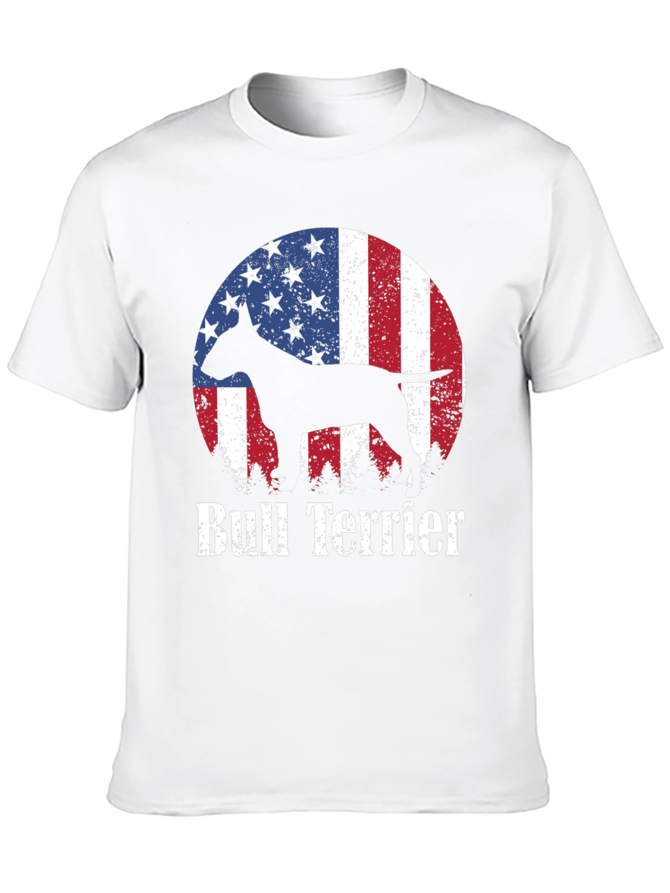 Bull Terrier American Flag Mens T-Shirt