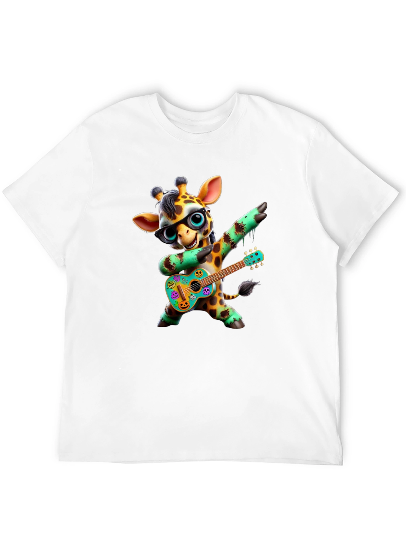 Giraffe Guitar Player Graphic Tee - Black