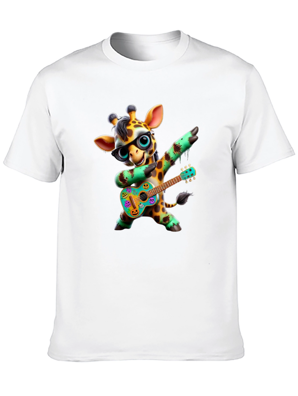 Giraffe Guitar Player Graphic Tee - Black