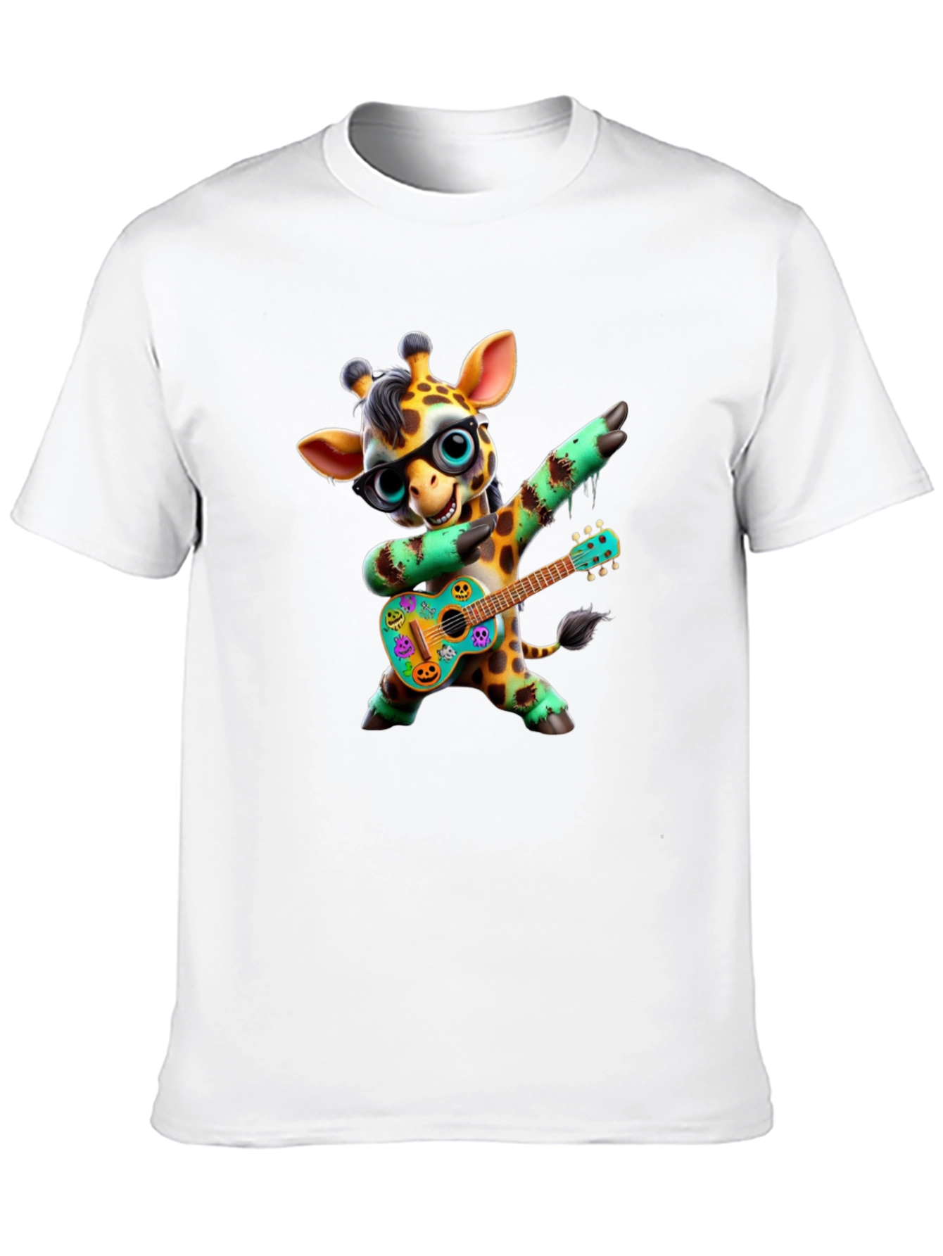 Giraffe Guitar Player Graphic Tee - Black