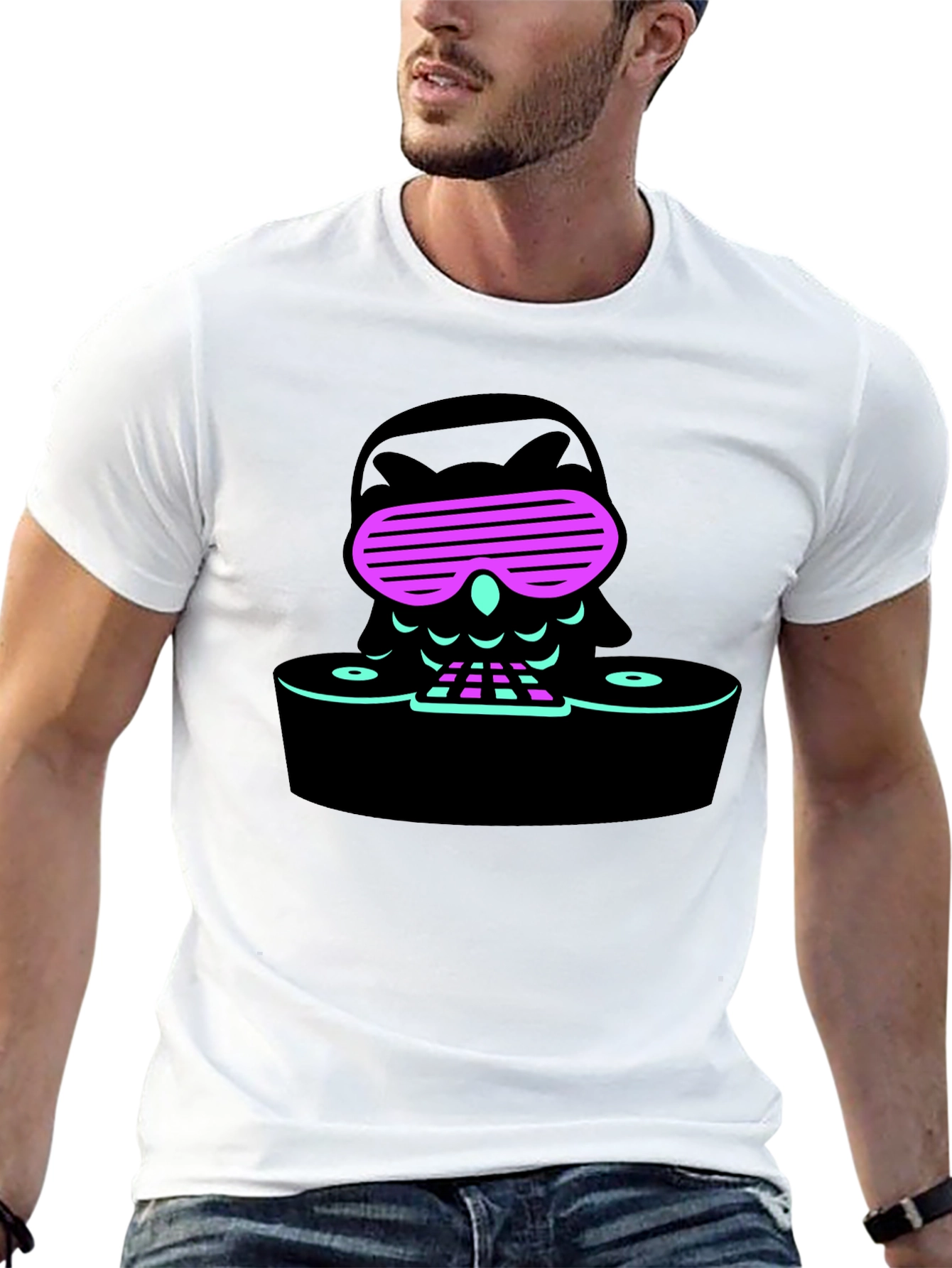 Cool Owl DJ Black T-Shirt