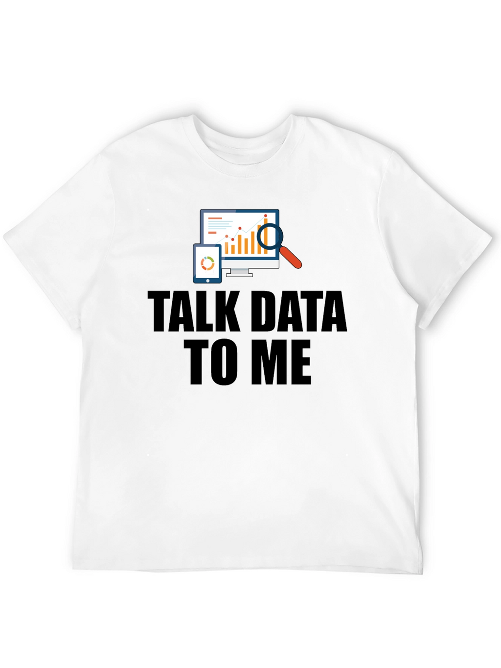 Talk Data To Me Black Graphic T-Shirt