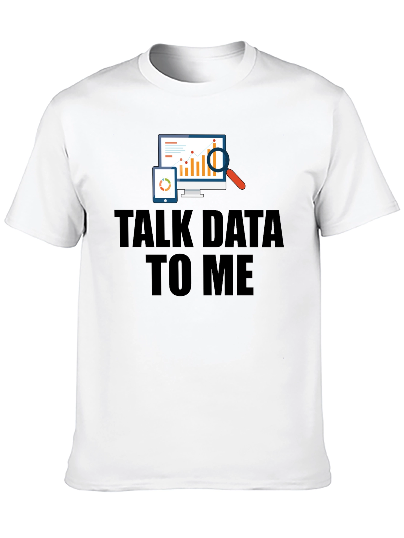 Talk Data To Me Black Graphic T-Shirt
