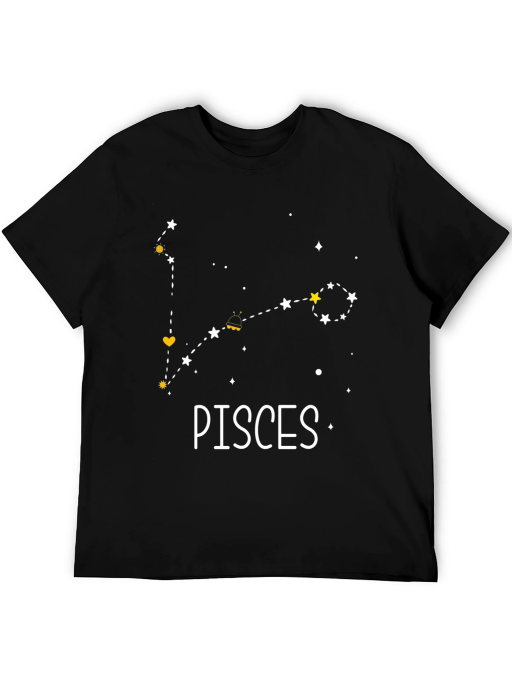 Pisces Constellation Black T-Shirt
