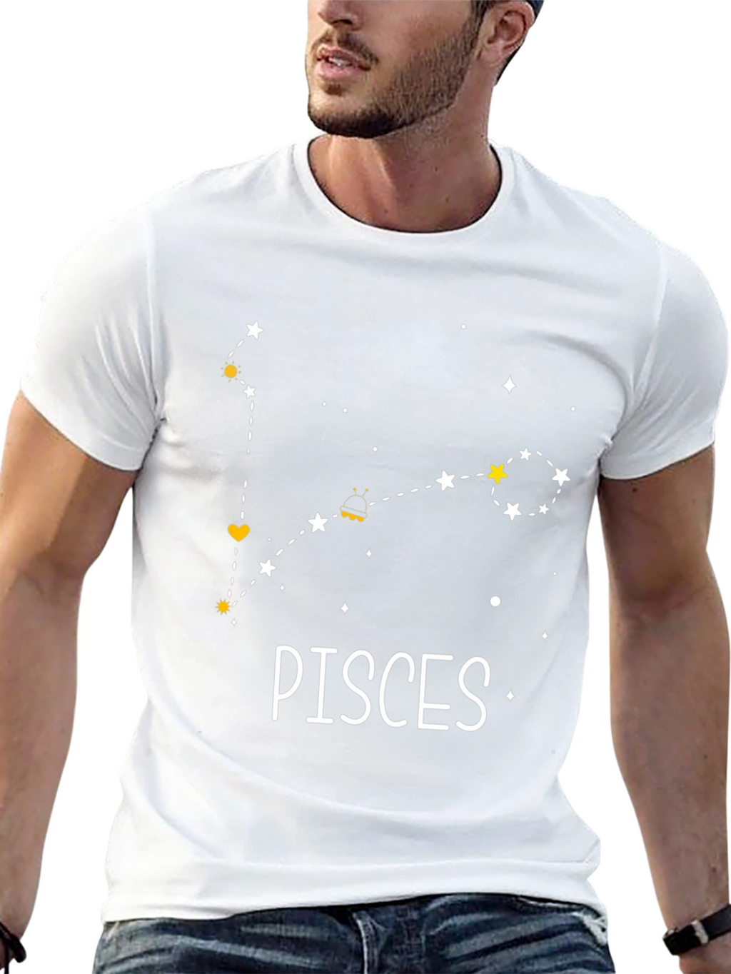 Pisces Constellation Black T-Shirt