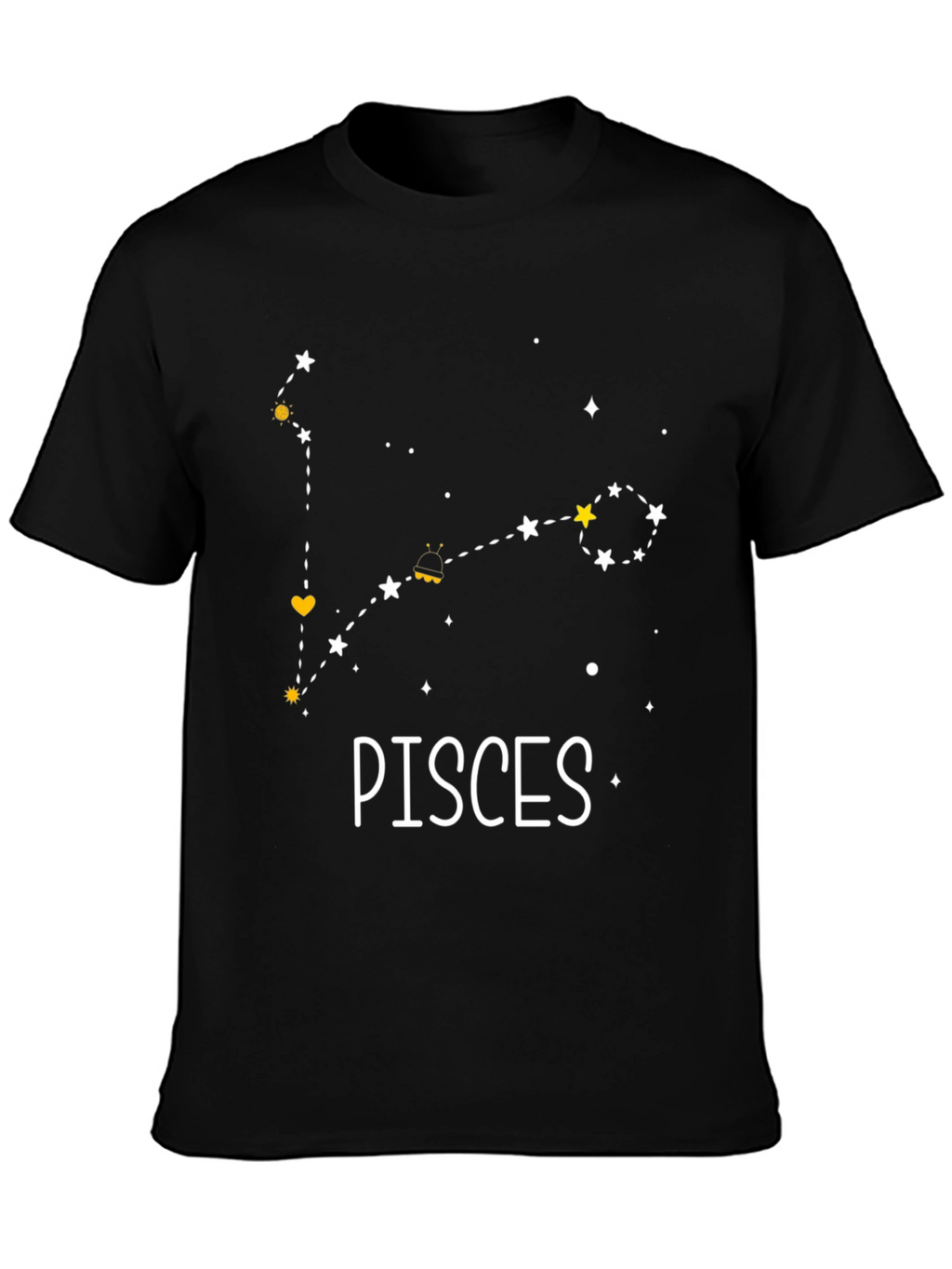 Pisces Constellation Black T-Shirt