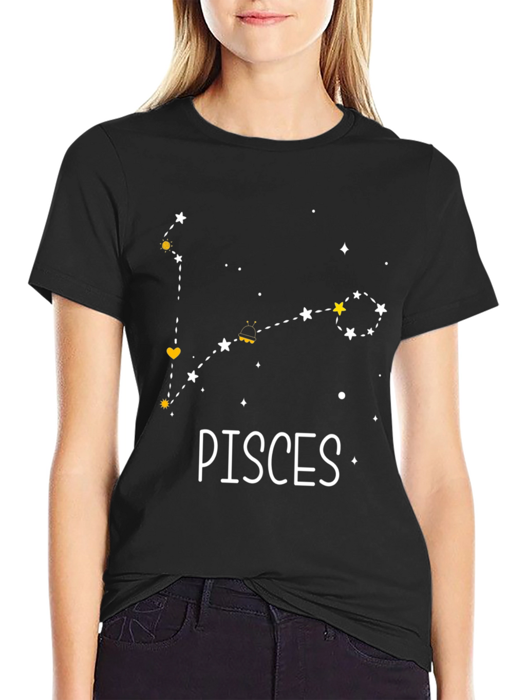 Pisces Constellation Black T-Shirt