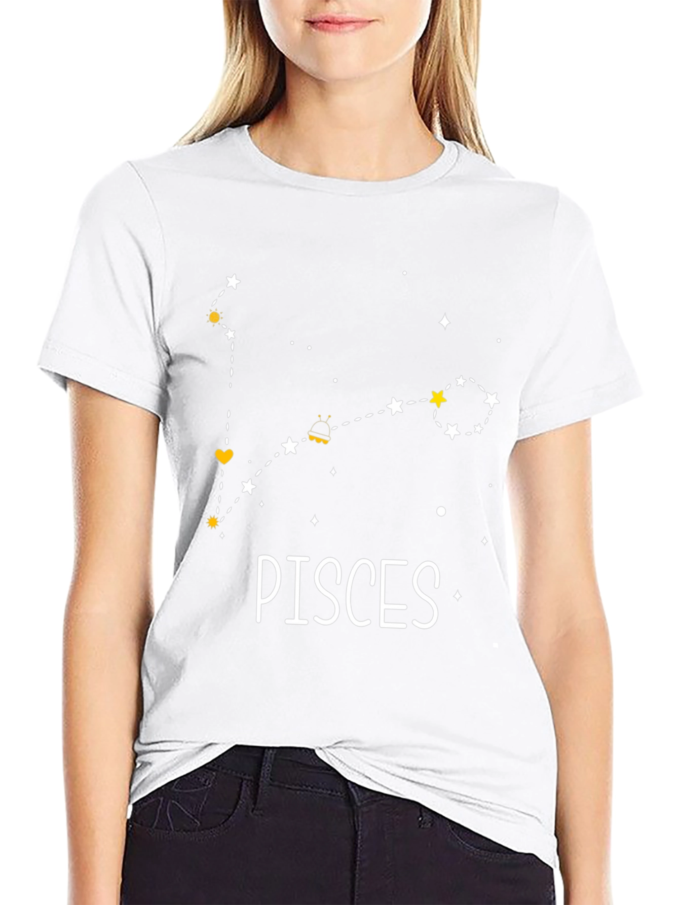 Pisces Constellation Black T-Shirt