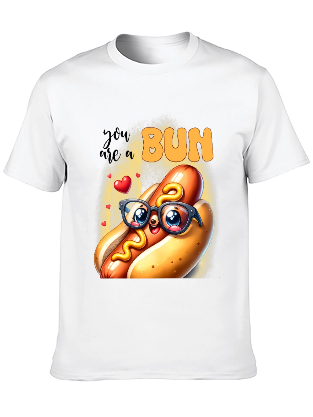 Cute Hotdog Graphic T-Shirt - You are a Bun
