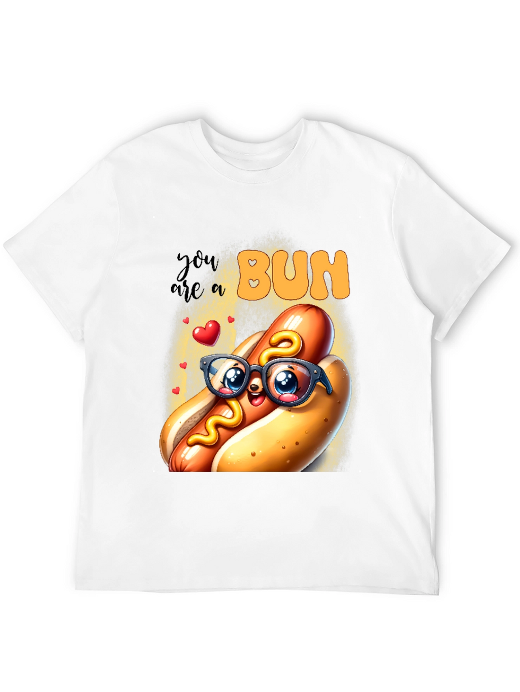 Cute Hotdog Graphic T-Shirt - You are a Bun