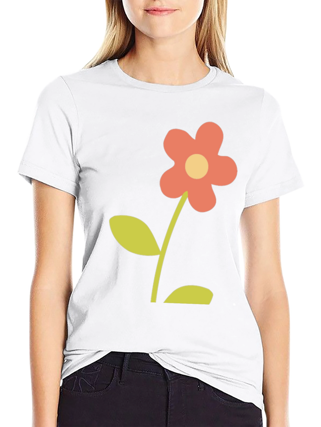Black Flower Graphic T-Shirt - Stylish Casual Tee