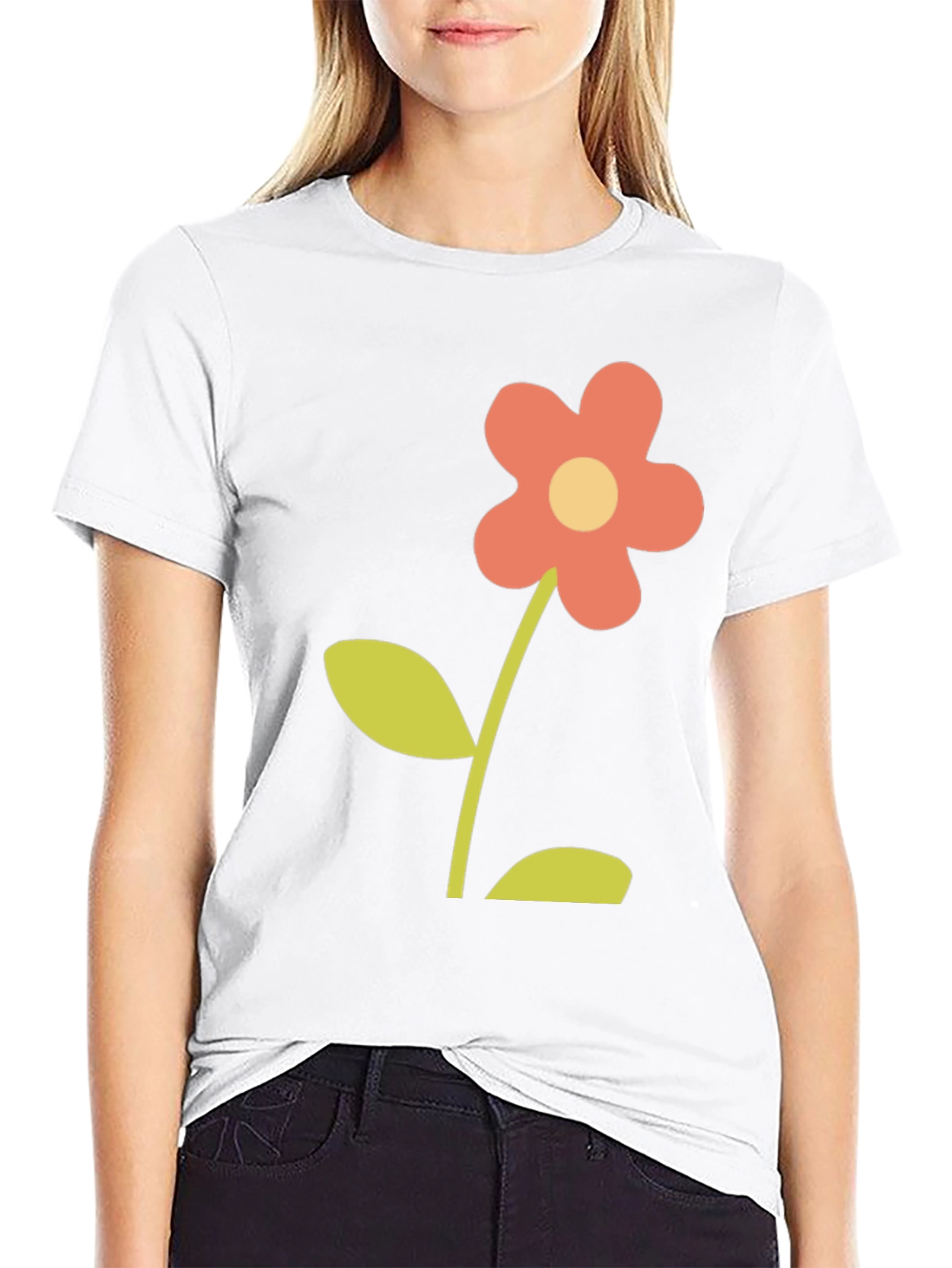 Black Flower Graphic T-Shirt - Stylish Casual Tee