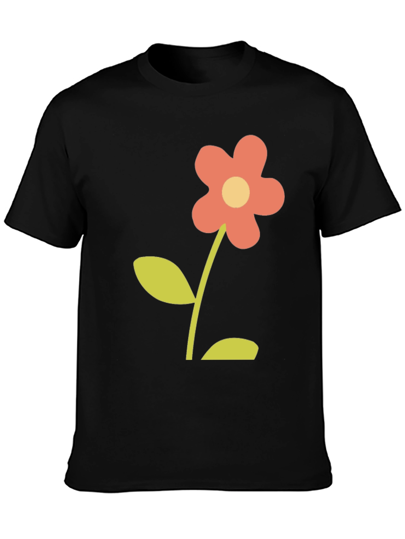 Black Flower Graphic T-Shirt - Stylish Casual Tee
